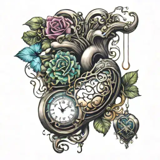 bilancia con cuore e cervello  tattoo design idea