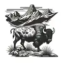 Buffalo flatirons on back tattoo design idea