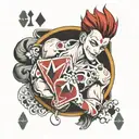 hisoka with playing cards tattoo design idea