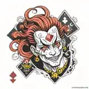 hisoka with playing cards tattoo design idea