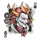 hisoka with playing cards tattoo design idea