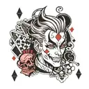hisoka with playing cards tattoo design idea