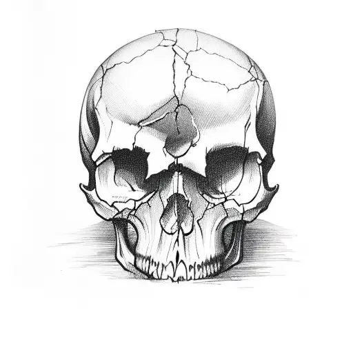 Skull with cains and  tattoo design idea