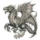 Design a tattoo of a Kurdish mythological creature, such as a dragon or phoenix tattoo design idea