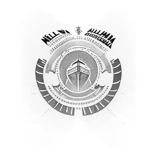 Veltins Arena im Hintergrund . Vater und Sohn im Vordergrund  tattoo design idea