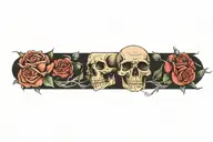 Skull and roses tattoo design idea