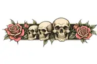 Skull and roses tattoo design idea
