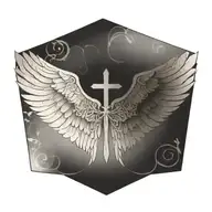 Wing With cross tattoo design idea