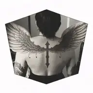 Wing With cross tattoo design idea