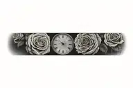 Roses, clock, us flag tattoo design idea