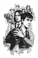 life with louie, forrest gump, pulp fiction, leon, addams family tattoo design idea