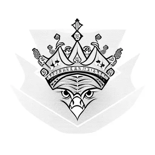 Eagle with Crown on its head tattoo design idea