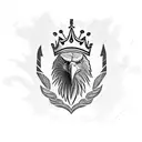 Eagle with Crown on its head tattoo design idea