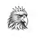 Eagle with Crown on its head tattoo design idea