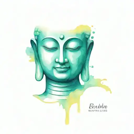 buddha face tattoo design idea