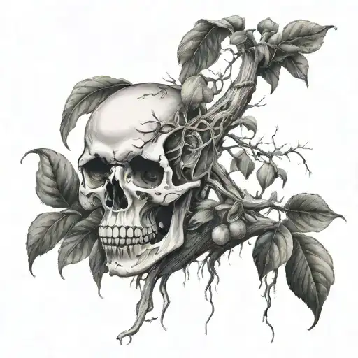 poison tree growing tattoo design idea