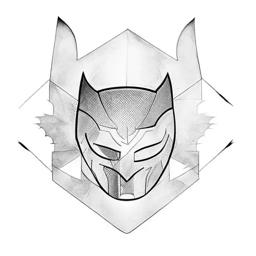 An abstract tattoo design incorporating Batman and superman tattoo design idea