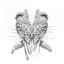 two birds tattoo design idea