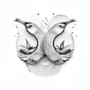 two birds tattoo design idea