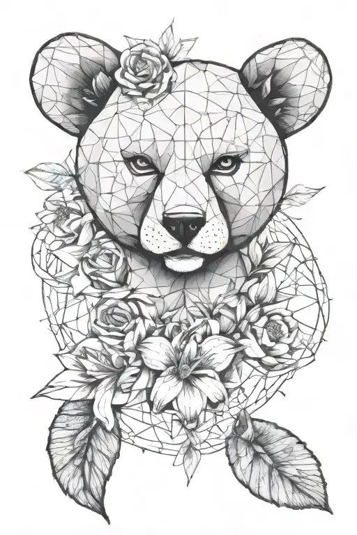 day lily bear peace sign geometric pikachu tattoo design idea
