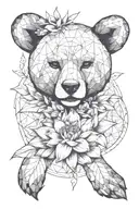 day lily bear peace sign geometric pikachu tattoo design idea