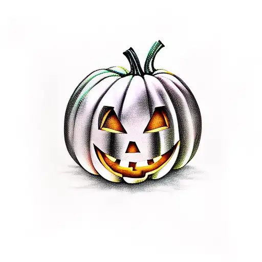Halloween pumpkin  tattoo design idea