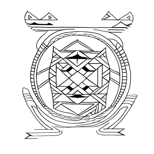 Simple line work of a Native American design tattoo design idea