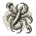 text : fortis fortuna adiuvat with scorpion tattoo design idea