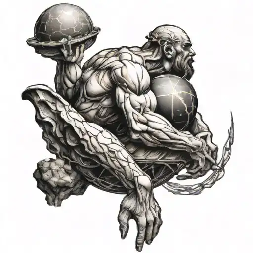 atlas holding the earth tattoo design idea