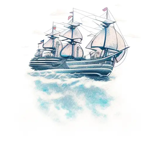 ship reversed  tattoo design idea