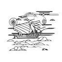 ship reversed  tattoo design idea