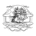 ship reversed  tattoo design idea