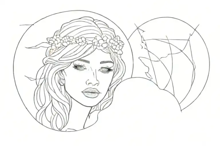 Molly Divine with a halo over the D tattoo design idea