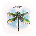 semicolon dragonfly tattoo design idea