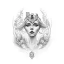 the name Victoria with the names Dafydd and Adrian brancing off it, ukrainian style tattoo design idea