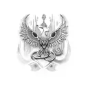 the name Victoria with the names Dafydd and Adrian brancing off it, ukrainian style tattoo design idea