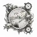 map to find his way back to me tattoo design idea