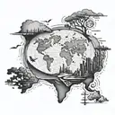 map to find his way back to me tattoo design idea