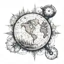 map to find his way back to me tattoo design idea