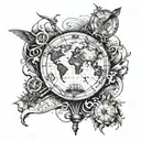 map to find his way back to me tattoo design idea