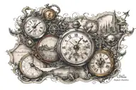 map to find his way back to me through time waits tattoo design idea