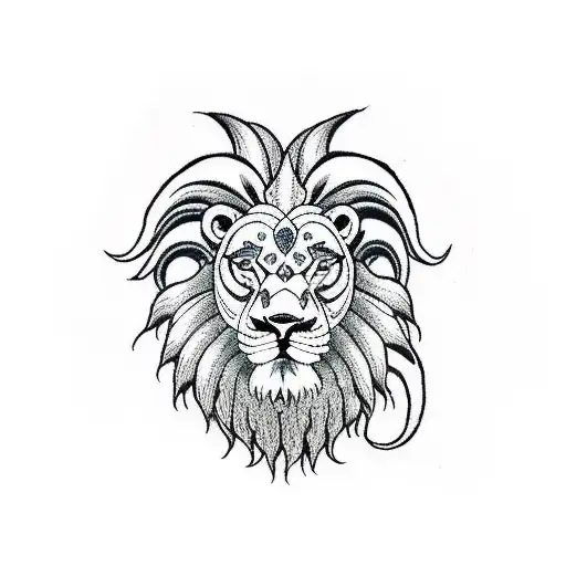 ram and lion tattoo design idea