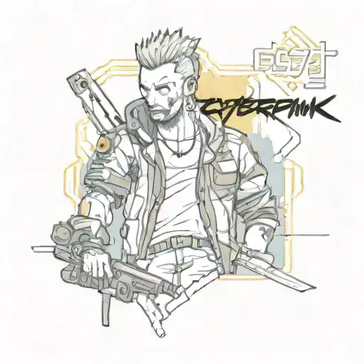 Cyberpunk 2077 tattoo design idea