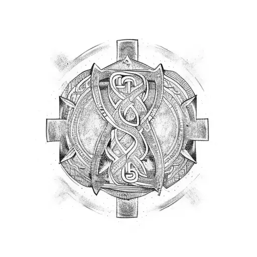 Viking runes tattoo design idea