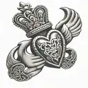 claddagh ring tattoo design idea
