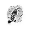 A bear clumsily reaching up towards a bee hive tattoo design idea