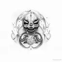 persona muerta comida por serpientes  tattoo design idea