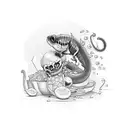 persona muerta comida por serpientes  tattoo design idea