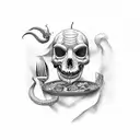 persona muerta comida por serpientes  tattoo design idea