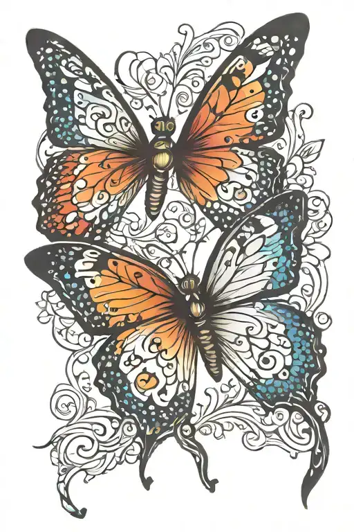semi colon butterfly tattoo design idea